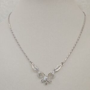 Vintage Sterling Silver Esposito Topaz Silver Rolled Filigree Necklace